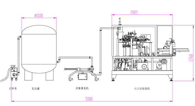調(diào)味醬料給袋式包裝機械設計方案實拍
